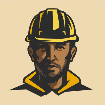 Construction Worker Man in Hard Hat