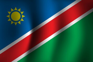 Namibia Flag Background Waving 3D. National Independence Day Banner Wallpaper