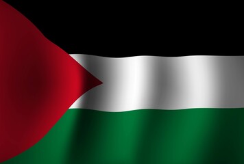 State of Palestine Flag Background Waving 3D. National Independence Day Banner Wallpaper