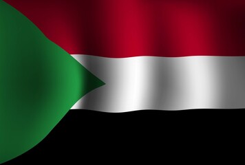 Sudan Flag Background Waving 3D. National Independence Day Banner Wallpaper