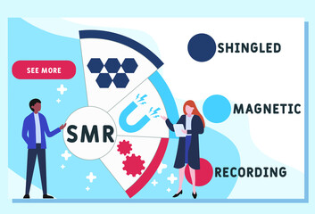 SMR - Shingled Magnetic Recording acronym. business concept background. vector illustration concept with keywords and icons. lettering illustration with icons for web banner, flyer, landing page