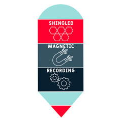 SMR - Shingled Magnetic Recording acronym. business concept background. vector illustration concept with keywords and icons. lettering illustration with icons for web banner, flyer, landing page