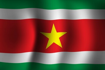 Suriname Flag Background Waving 3D. National Independence Day Banner Wallpaper