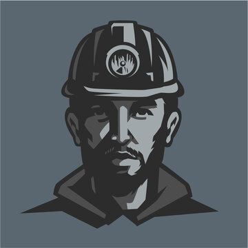 Coal Miner in Helmet