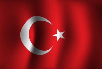 Turkey Flag Background Waving 3D. National Independence Day Banner Wallpaper
