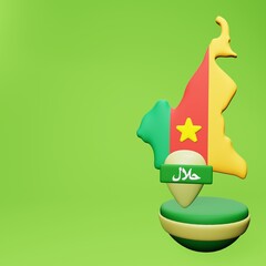 3d rendering of halal locations and tours in Cameroon for Eid Al Adha and Eid
