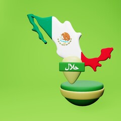 3d rendering of halal locations and tours in Mexico for Eid Al Adha and Eid