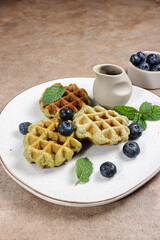 Homemade Green Tea Matcha Waffles 