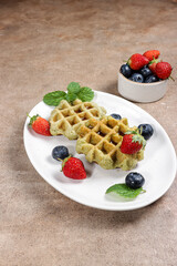 Homemade Green Tea Matcha Waffles 