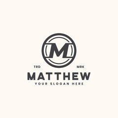 letter m monogram logo template