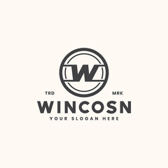 letter w monogram logo badge