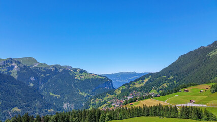 Beautiful scenery in summer time at Switzerland.