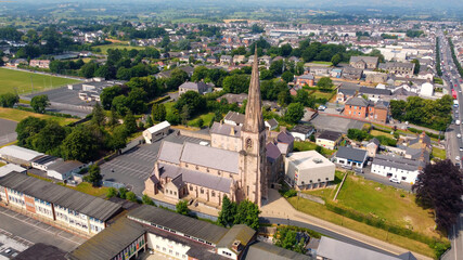 Fototapeta na wymiar Aerial Photo of Holy Trinity Church Cookstown County Tyrone Northern Ireland