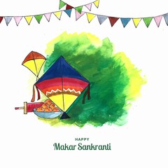 Makar sankranti celebration with colorful kites design