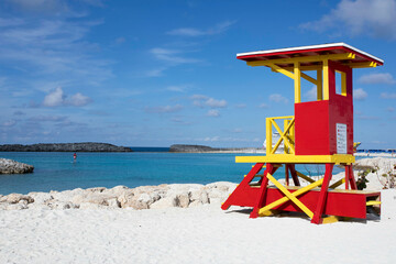Lifeguard lookout tower in the Bahamas 