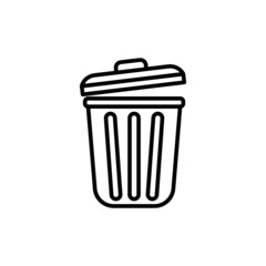 Trash bin icon design template vector isolated illustration