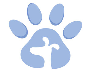 blue dog footprint
