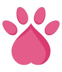 pink dog footprint