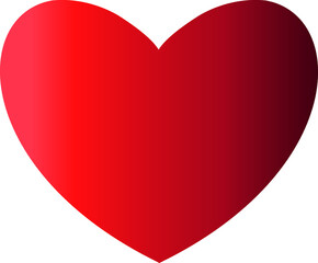 Realistic red heart with shadow - stock vector