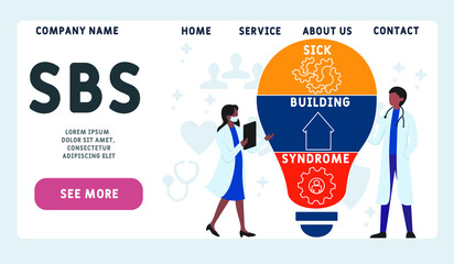 SBS - Sick Building Syndrome acronym. business concept background.  vector illustration concept with keywords and icons. lettering illustration with icons for web banner, flyer, landing page