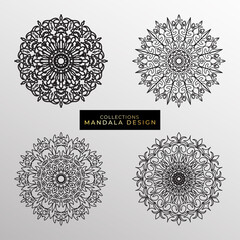Collections Circular pattern in the form of a mandala for Henna, Mehndi, tattoos, decorations. Decorative decoration in ethnic oriental style. Coloring book page.