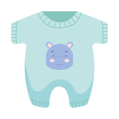 hippo baby bodysuit