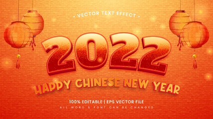 Chinese New Year 3d text style effect. Editable illustrator text style.