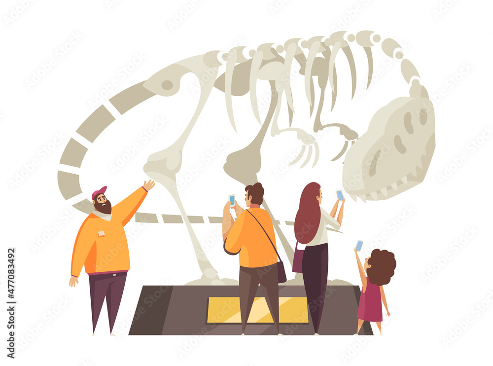 Wall mural dinosaur skeleton excursion composition