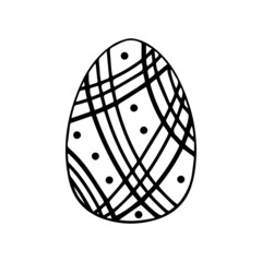 Line art easter doodle egg for decorative design.