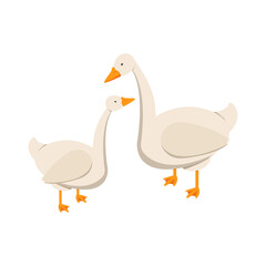 Isometric Geese Countryside Composition