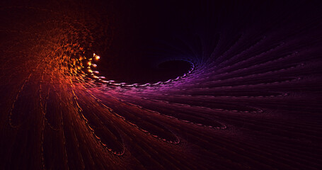 3D rendering abstract multicolor fractal light background