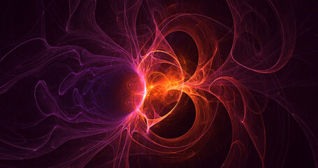 3D rendering abstract colorful fractal light background