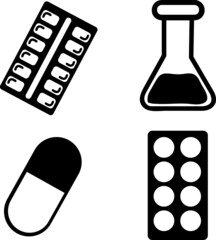 Pharmaceutical icons set vector illustration on white background..eps