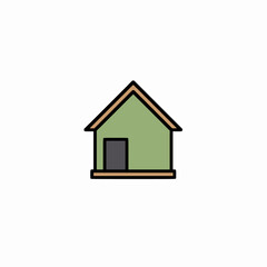 Vector illustration of house icon on white background