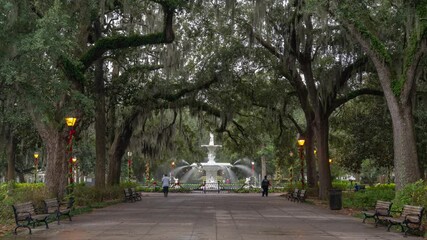 TIME LAPSE Forsyth Park Savannah, Georgia, United States Morning