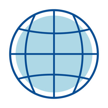 blue global sphere icon