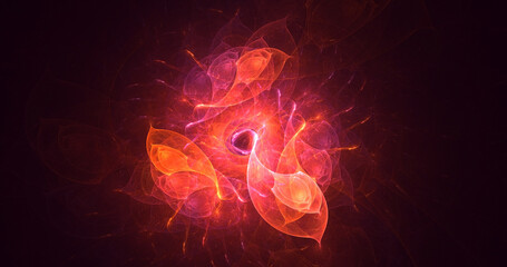 3D rendering abstract multicolor fractal light background