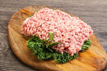 Raw pork minced meat for cooking