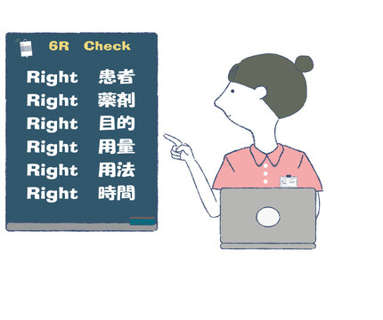 安全管理のためにチェックする看護師