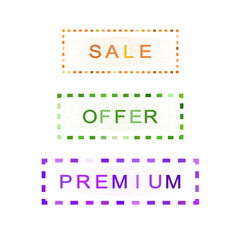 Sales banner colorful isolated vector set