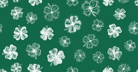 Clover set, St. Patrick's Day. Hand drawn illustrations. Vector.
