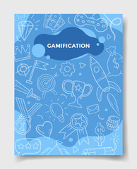 gamification life technology concept with doodle style for template of banners, flyer, books, and magazine cover