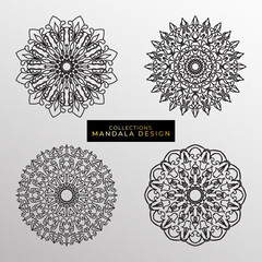 Collections Circular pattern in the form of a mandala for Henna, Mehndi, tattoos, decorations. Decorative decoration in ethnic oriental style. Coloring book page.