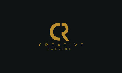 CR is creative logo with two color and classic design.