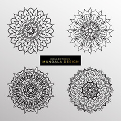 Collections Circular pattern in the form of a mandala for Henna, Mehndi, tattoos, decorations. Decorative decoration in ethnic oriental style. Coloring book page.