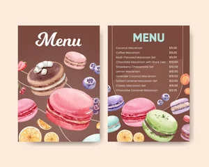  menu template with macaron sweet concept,watercolor style © photographeeasia