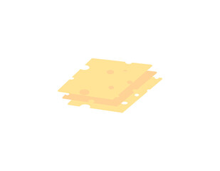 cheese slice illustration. food. like a flat cartoon. vector design