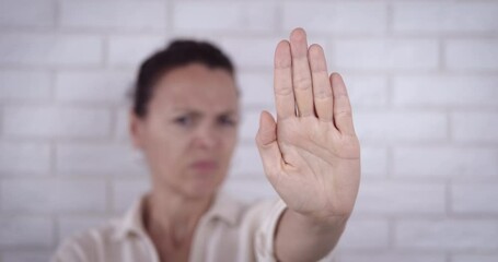 Woman discrimination at home. A woman want to stop a domestic aggression in her life.