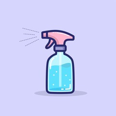 Cleaning spray bottle cartoon icon. vector illustration