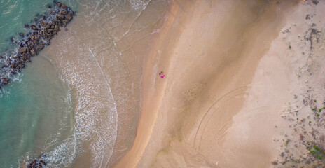 Aerial View of Gela Beach, Caltanissetta, Sicily, Italy, Europe